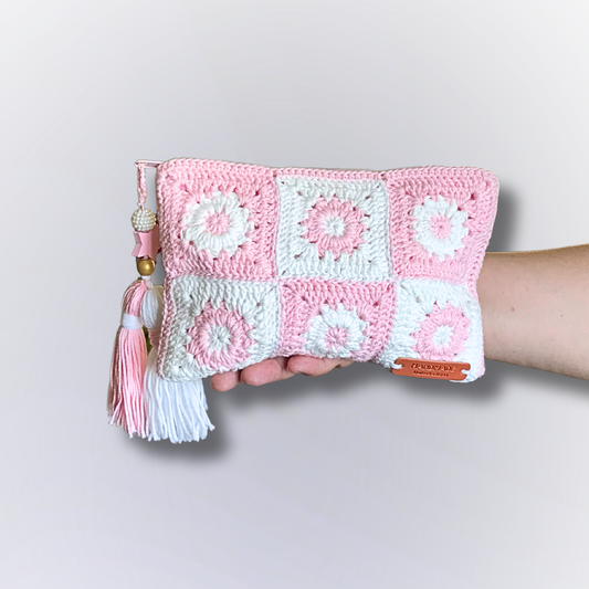 BOLSA BABY - Rosa e Branco Quadrados