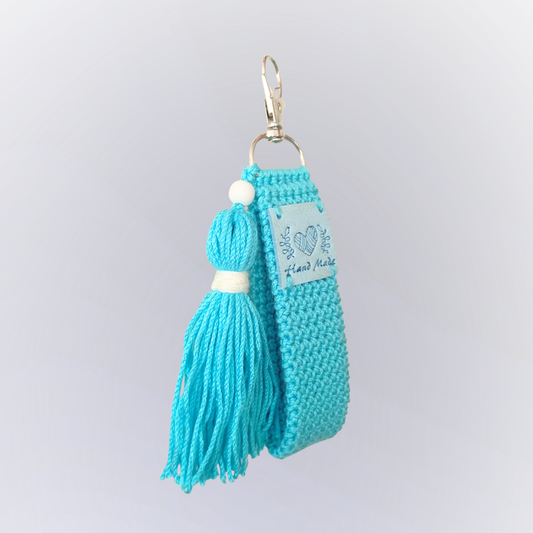 Porta-Chaves em Croché AZUL TURQUESA