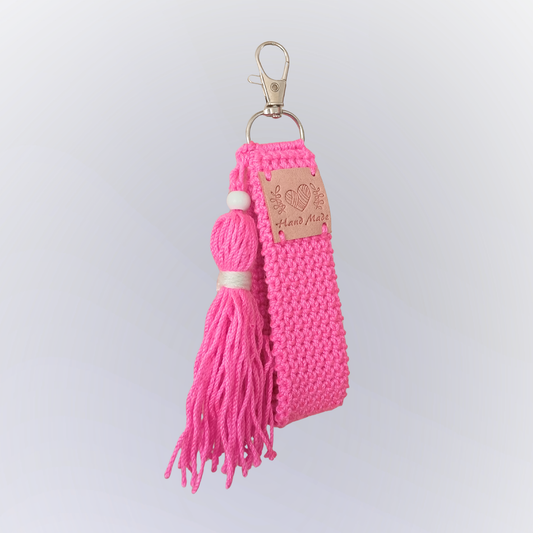 Porta-Chaves em Croché ROSA
