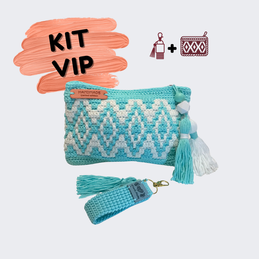 KIT VIP (Bolsa + Porta-Chaves) - VERDE e BRANCO